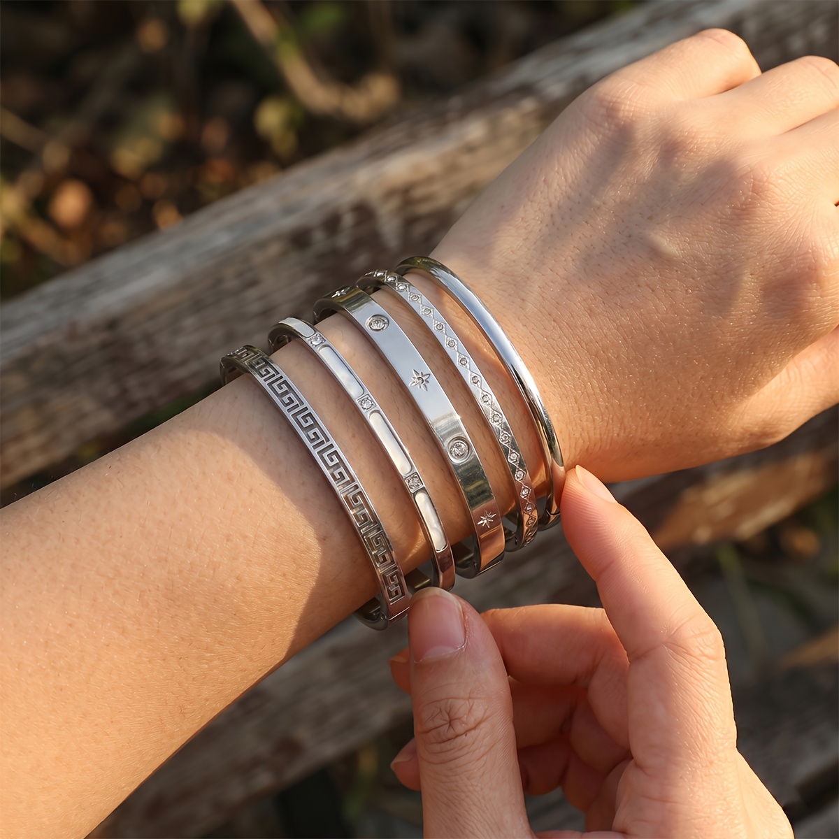 Unisex Stainless Steel Decorative Bracelet, Fade-Resistant & Washable